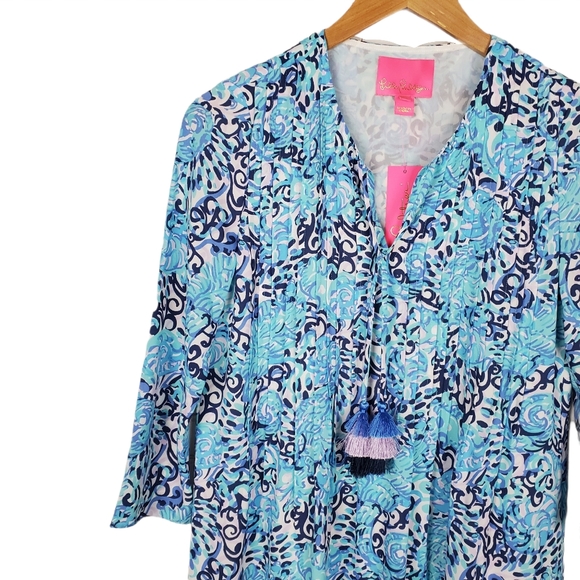Lilly Pulitzer Marilina Tunic Dress Aqua Spritz… - Picture 8 of 13